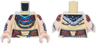 Torso Female Robe, Dark Turquoise Scarf, Red, Blue and Reddish Brown Necklaces, High Skirt Flap Pattern / Light Nougat Arms with Sleeves, Silver Armor Plates, Long Fur Trim Pattern / Light Nougat Hands