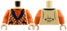 Torso Vest with Dark Blue Collar and Pockets over Reddish Orange Shirt Pattern / Reddish Orange Arms / Light Nougat Hands