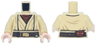 Torso SW Layered Shirt, Reddish Brown Undershirt, Dark Brown Belt with Gold Buckle and Silver Clip Pattern (SW Obi-Wan) / Tan Arms / Light Nougat Hands