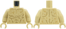 Torso Bare Chest with Sandy Texture with Dark Tan and Medium Nougat Speckles, Cracks, Veins and Muscle Contours Pattern / Tan Arms / Tan Hands