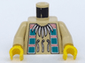 Torso Western Indians Necklace and Dark Turquoise Squares Pattern / Tan Arms / Yellow Hands
