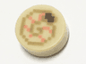 Tile, Round 1 x 1 with Pixelated Minecraft Coral and Dark Tan Nautilus Shell Pattern