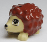Hedgehog, Friends Style with Black Eyes and Nose and Reddish Brown Spines Pattern (Oscar)