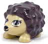 Hedgehog, Friends Style with Black Eyes, Eyelashes and Nose and Dark Brown Spines Pattern