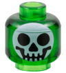 Minifigure, Head Round Black on White Skull Pattern (Witch's Bottle)