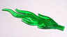 Wave Rounded Straight Large with Bar End (Flame) with Marbled Green Pattern