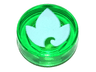Tile, Round 1 x 1 with Elves Earth Power Symbol, White Leaf Pattern