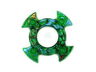 Ring 4 x 4 with 2 x 2 Hole and 4 Swirl Ends with Blue and Red Pattern (Ninjago Spinner Crown)