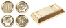 Minifigure, Utensil Coins and Ingot / Bar, 5 in Bag (Multipack)