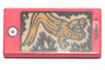 Tile 1 x 2 with Cell Phone / Smartphone and Bright Light Orange Ghost Pattern