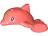 Dolphin, Friends Style, Baby Jumping with Black Eyes, Upper Eyelids, Gold Spots Pattern