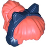Minifigure, Hair Female with High Ponytail with Molded Dark Blue Headphones with Cat Ears Pattern
