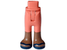 Mini Doll Hips and Trousers with Back Pockets with Molded Medium Brown Lower Legs / Boots and Printed Dark Blue Sandals Pattern - Thin Hinge