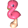 Bird, Flamingo, Friends Style with Molded Light Nougat Legs and Printed Black Eyes and Gold Beak Pattern