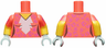 Torso Female White Blaze, Medium Lavender Rosettes Pattern / Yellow Arms with Coral Short Sleeves, Medium Lavender Rosettes Pattern / Light Aqua Hands