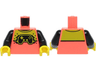 Torso Shirt with Lime Panel and Black Video Game Controller Pattern / Black Arms / Yellow Hands