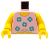 Torso Shirt Tied at Bottom with Blue Flowers, Yellow Neck and Stomach Pattern / Yellow Arms / Yellow Hands