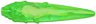 Flame / Vapor Trail with Ovals and Axle Hole End with Marbled Yellowish Green Pattern