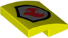 Slope, Curved 2 x 2 x 2/3 with Red and Silver Fire Logo Pattern