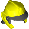 Minifigure, Headgear Fire Helmet with Molded Black Visor and Neck Protection Pattern