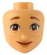 Mini Doll, Head Friends with Reddish Brown Eyebrows, Eyes, and Mouth, Nougat Freckles and Lips Pattern