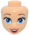 Mini Doll, Head Friends with Reddish Brown Eyebrows, Black Eyelashes, Dark Azure Eyes, Red Lips, and Open Mouth Smile with Top Teeth Pattern
