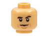 Minifigure, Head Black Eyebrows, Dark Orange Eye Shadow and Chin Dimple, Nougat Cheek Lines, Neutral Pattern