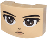 Wedge 3 x 4 x 1 1/3 Triple Curved No Studs with Black Eyebrows, Dark Brown Eyes Looking Straight, Nose and Nougat Lips Pattern (Wednesday Addams Face)