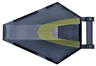 Windscreen 6 x 4 x 1 Hexagonal with Bar Handle with Olive Green Curved Stripe Pattern