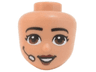 Mini Doll, Head Friends with Black Eyebrows, Reddish Brown Eyes, Dark Red Lips, Headset Pattern