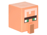 Minifigure, Head, Modified Cube Tall with Raised Rectangle with Pixelated Dark Brown Unibrow, Green Eyes, Light Nougat Hair, and Medium Nougat Nose Pattern (Minecraft Villager)