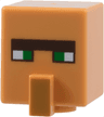 Minifigure, Head, Modified Cube Tall with Raised Rectangle with Pixelated Dark Brown Wide Unibrow, Green Eyes, and Medium Nougat Nose Pattern