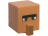 Minifigure, Head, Modified Cube Tall with Raised Rectangle with Pixelated Dark Brown Narrow Unibrow, Green Eyes, and Medium Nougat Nose Pattern