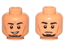 Minifigure, Head Dual Sided Black Eyebrows, Goatee, Cheek Lines, Smile / Neutral Pattern (SW Kanan Jarrus)