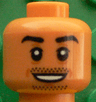 Minifigure, Head Black Eyebrows, Chin and Moustache Stubble, White Pupils, Open Smile Pattern (Mesut Özil)