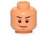 Minifigure, Head Brown Eyebrows, Chin Dimple, Smile Pattern (SW Zander)