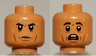 Minifigure, Head Dual Sided Black Eyebrows, Cheek Lines, Sweat Drops Calm / Scared Pattern