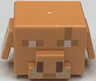 Minifigure, Head, Modified Cube with Ear Flaps and Snout with Pixelated Medium Nougat and White Eyes with Scar, Reddish Brown Nostrils, Tan Tusks Pattern