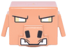 Minifigure, Head, Modified Cube with Ear Flaps and Snout with Bright Light Yellow Rectangle Eyes, Black Nostrils and White Tusks Pattern