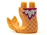 Tail, Mermaid / Merman Curved Right with Magenta and Bright Light Orange Ice Cream Toppings and Tan Waffle Cone Pattern