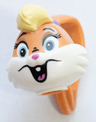 Minifigure, Head, Modified Looney Tunes Lola Bunny with White Face, Bright Pink Nose and Tongue Pattern