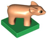 Duplo Pig Baby Piglet on Green Base