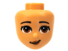 Mini Doll, Head Friends with Black Eyebrows, Medium Nougat Eyes and Lips, Lopsided Grin Pattern (Olivia)