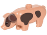 Pig with Black Eyes, White Pupils and Dark Brown Spots Pattern