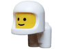 Minifigure, Head, Modified Baby / Toddler with Molded White Space Helmet and Air Tanks and Printed Black Grin and Eyes Pattern