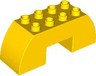 Duplo, Brick 2 x 6 x 2 Slope Curved Double with 2 x 2 Cutout on Bottom