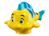 Fish, Disney with Blue Stripes, Medium Azure Dorsal and Caudal Fins, Lime Eyes without Bottom Eyelids Pattern (Flounder / Fabius)