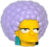 Minifigure, Head, Modified Simpsons Patty with Dark Turquoise Earrings and Lavender Hair Pattern