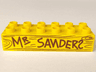 Duplo, Brick 2 x 6 with 'MR SANDERS' and Wood Grain Pattern