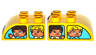 Duplo, Brick 2 x 3 Slope Curved with Medium Azure Vehicle Windows with Boys Pattern